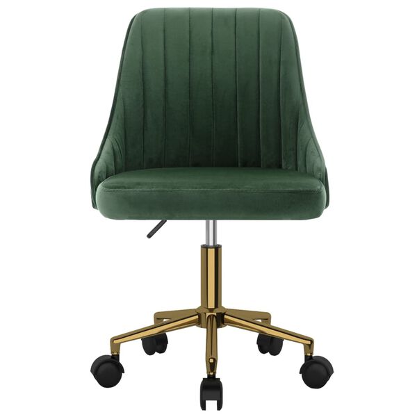 vidaXL Eetkamerstoelen draaibaar 6 st fluweel donkergroen