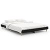 vidaXL Bedframe LED massief hout zwart 140x190 cm