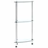 vidaXL Kastje 3-laags 30x30x67 cm gehard glas transparant