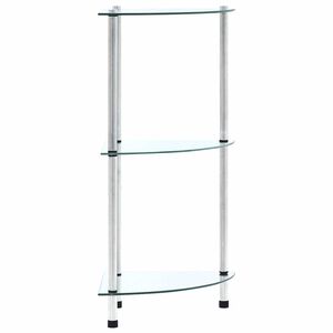 vidaXL Kastje 3-laags 30x30x67 cm gehard glas transparant