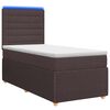 vidaXL LED Boxspring Bed met Matras Donkerbruin 90 x 190 cm Stof