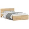 vidaXL Bedframe met hoofdeinde en LED sonoma eikenkleurig 140x190 cm
