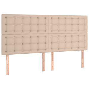 vidaXL Hoofdbord cappuccino 200x5x118/128 cm Kunstleer