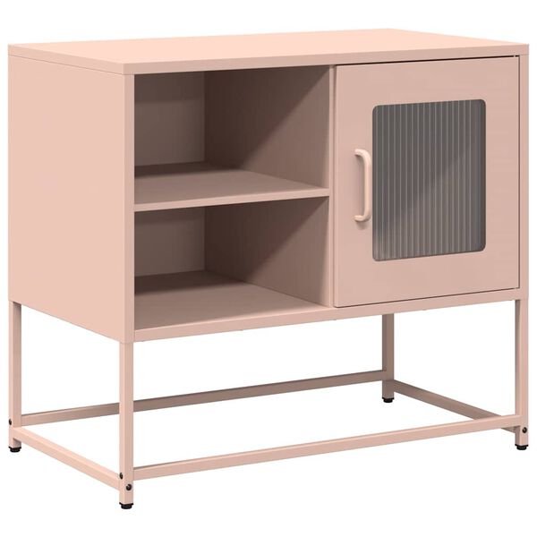 vidaXL Tv-meubel 68x39x60,5 cm staal roze