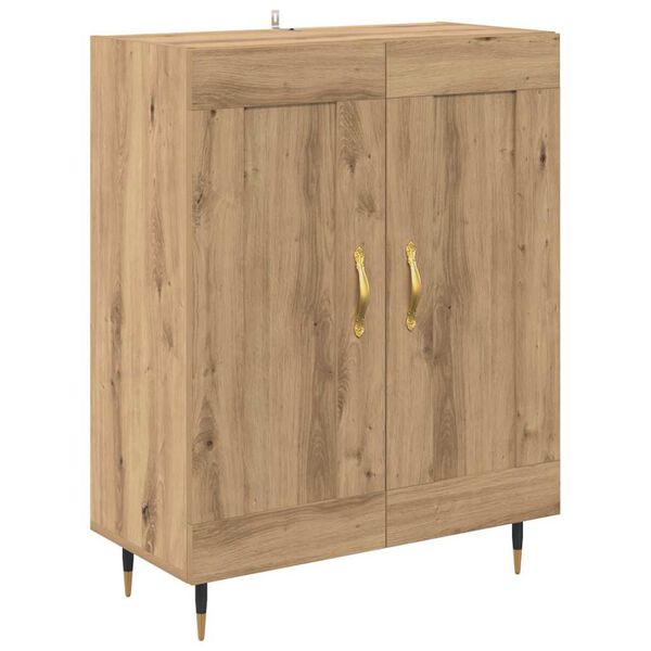 vidaXL Dressoir Artisan Eiken 69,5 x 34 x 90 cm Bewerkt hout