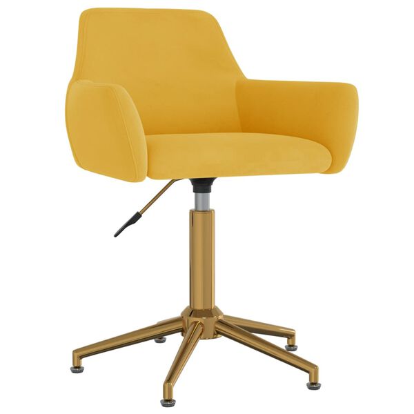 vidaXL Eetkamerstoelen draaibaar 6 st fluweel geel