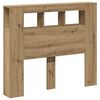 vidaXL Hoofdeinde met LED 120x18,5x103,5 cm hout artisanaal eikenkleur