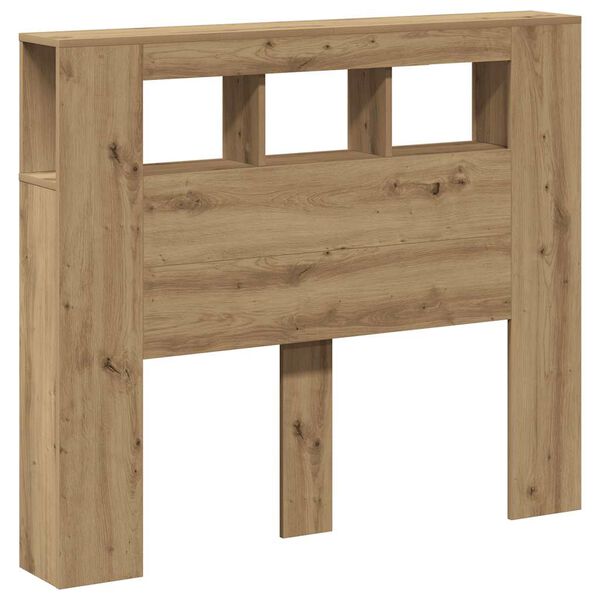 vidaXL Hoofdeinde met LED 120x18,5x103,5 cm hout artisanaal eikenkleur