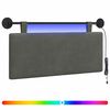 vidaXL Hangend hoofdbord Met LED-verlichting Donkergrijs Katoen Stof