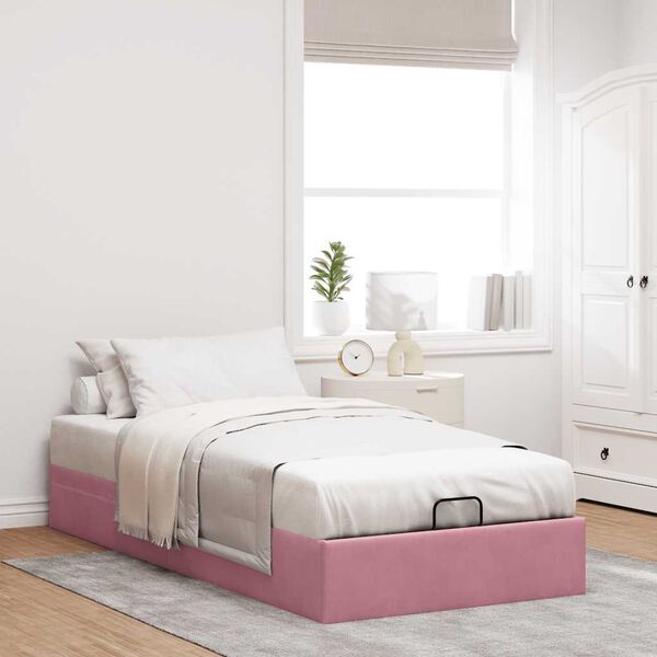 vidaXL Bedframe zonder matras 90x190 cm fluweel roze