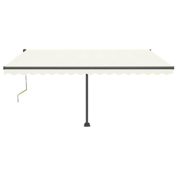 vidaXL Luifel automatisch met LED en windsensor 400x350 cm cr&egrave;mekleur