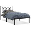 vidaXL Bedframe met hoofdbord metaal zwart 90x200 cm