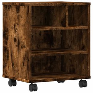 vidaXL Printerkastje met wielen 41x32x48 cm gerookt eikenkleurig