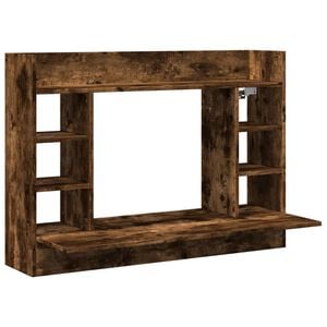 vidaXL Wandbureau 105x48x75 cm bewerkt hout gerookt eikenkleurig