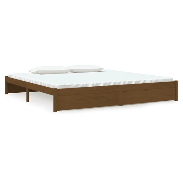vidaXL Bedframe massief hout honingbruin 200x200 cm