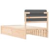 vidaXL Bedframe met Gevoerd Hoofdgedeelte Donkergrijs 75 x 190 cm