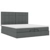 vidaXL Ottoman bed met matrassen 200x200cm stof donkergrijs