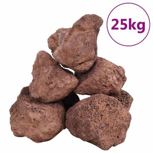 vidaXL Lavastenen 25 kg 10-30 cm rood
