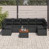 vidaXL Tuinbankenset met opslag 8 pcs Zwart poly rattan