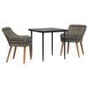 vidaXL Tuin eettafelset 3 st Grijs poly rattan