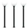 vidaXL Bolderverlichting met sensor 3 stuks 120 cm Zwart IP44