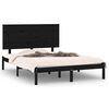 vidaXL Bedframe massief hout zwart 120x190 cm