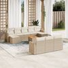 vidaXL 11-delige Tuinset met kussens poly rattan beige