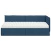 vidaXL Hoekbedframe met Matras met hoofdeinde 2 pcs Blauw Fluweel