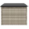 vidaXL Tuinkruk met kussen 55x55x37 cm poly rattan lichtgrijs