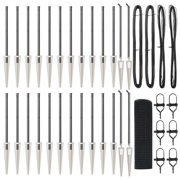 vidaXL Afrasteringspaal Grijs 50 x 0,8 m (25 x 25 mm gaas)