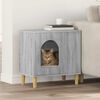 vidaXL Kattenhuis Grijs Sonoma 51 x 30 x 52 cm Bewerkt hout