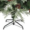 vidaXL Kerstboom met dennenappels 120 cm PVC en PE groen en wit