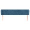 vidaXL Hoofdbord met randen 203x23x78/88 cm fluweel donkerblauw