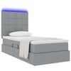vidaXL Opbergbed met LED met matras Lichtgrijs 90 x 200 cm Polyester