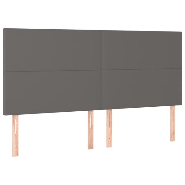 vidaXL Hoofdbord grijs 200x5x118/128 cm kunstleer