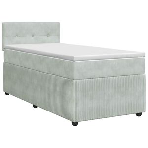 vidaXL Boxspringbed met matras Lichtgrijs 80 x 200 cm Fluweel