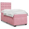 vidaXL Boxspring met matras fluweel roze 90x190 cm