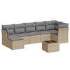 vidaXL 8-delige Loungeset met kussens poly rattan beige