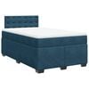 vidaXL Boxspring met matras fluweel donkerblauw 120x200 cm