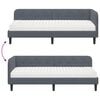 vidaXL Hoekbedframe met matras Donkergrijs 80 x 200 cm Fluweel