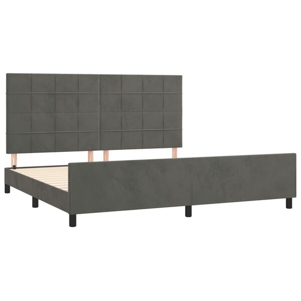 vidaXL Bedframe zonder matras 200x200 cm fluweel donkergrijs