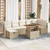 vidaXL Tuin Sofa Set met kussen met opslag 8 pcs Beige Poly riet