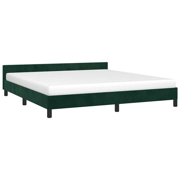 vidaXL Bedframe zonder matras 160x200 cm fluweel donkergroen