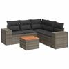 vidaXL 6-delige Loungeset met kussens poly rattan grijs