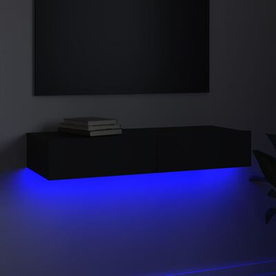 vidaXL Tv-meubel met LED-verlichting 90x35x15,5 cm zwart