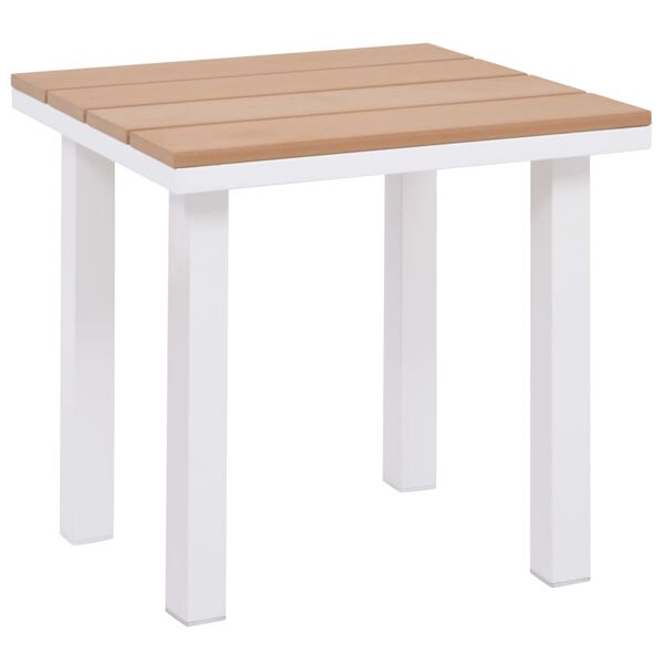 vidaXL Ligbed met tafel aluminium HKC bruin