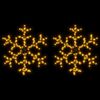vidaXL Kerstfiguur sneeuwvlok met LED's 2 st 59x59 cm warmwit