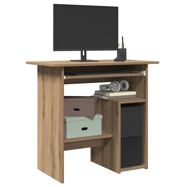 vidaXL Bureau 80x45x74 cm bewerkt hout artisanaal eikenkleur