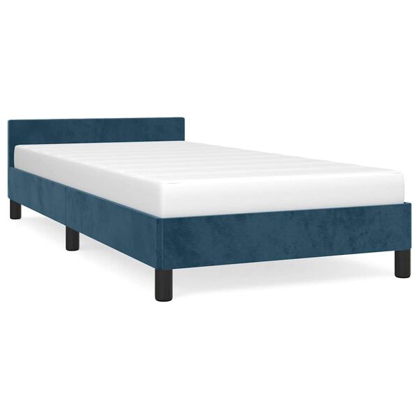 vidaXL Bedframe zonder matras 80x200 cm fluweel donkerblauw