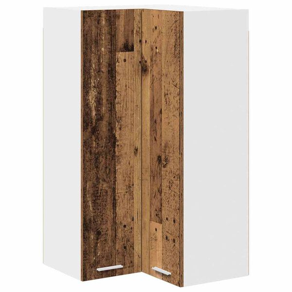 vidaXL Hangkast Oude Hout en Wit 57 x 57 x 100 cm Bewerkt hout